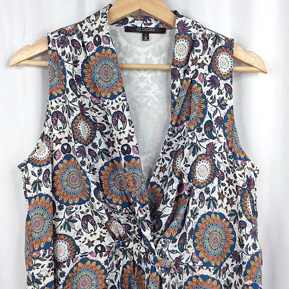 19 Cooper Dress Womens Size Large Sleeveless V-Neck Lightweight Medallion Print - Picture 3 of 7